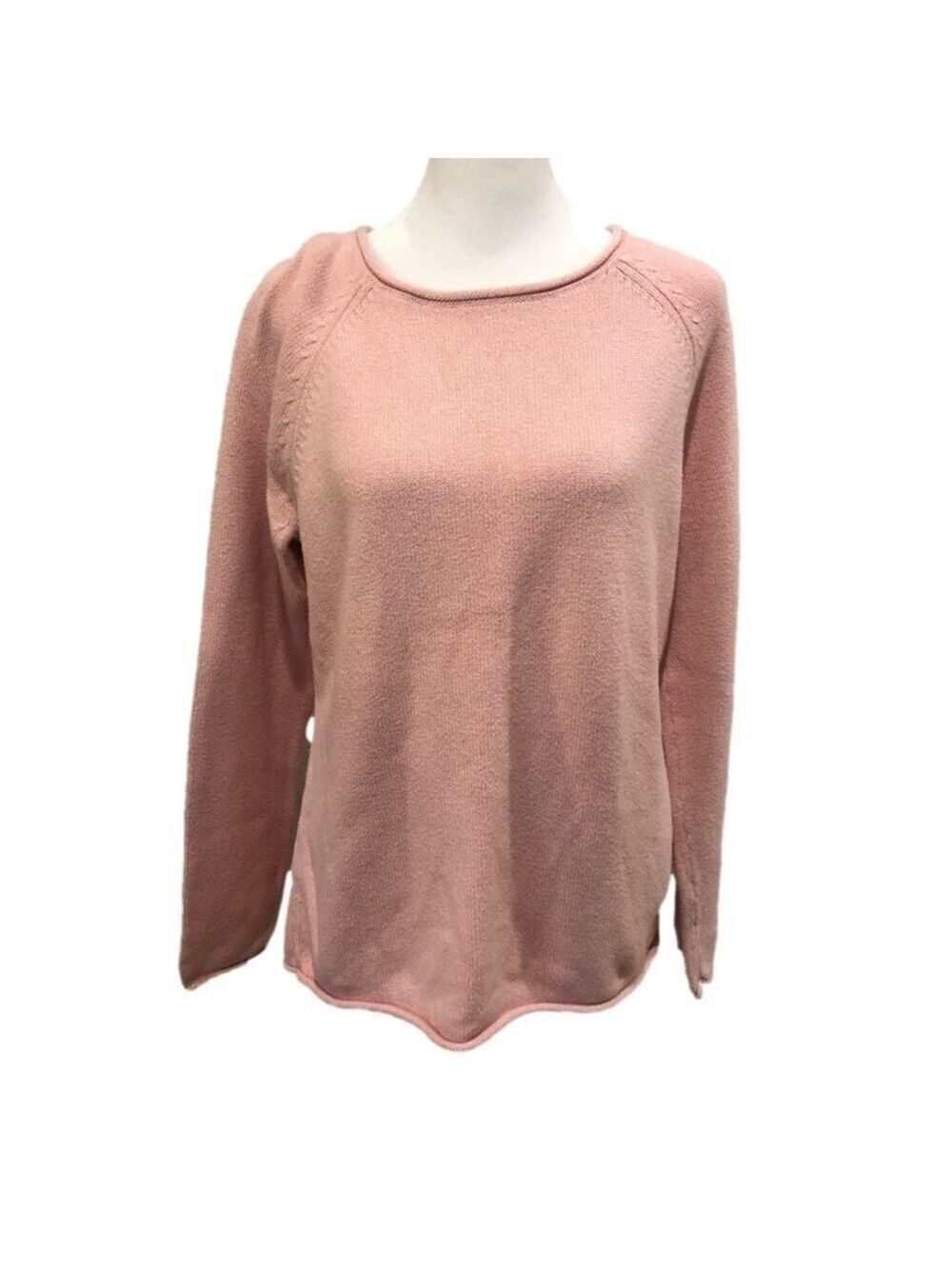 EDDIE Bauer women’s size L sweater. Pink. Cotton nylon blend.